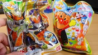 【びっくらたまご】仮面ライダー鎧武/ガイム＆アンパンマン メロンエナジーとアンパンマンがカワバンガ！３回目【おもしろ入浴剤】