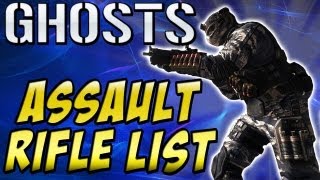 Call of Duty: Ghosts "ASSAULT RIFLE LIST" Weapon Breakdown (Cod Ghosts Multiplayer)
