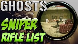 Call of Duty: Ghosts "SNIPER RIFLE LIST" Weapon Breakdown (Cod Ghosts Multiplayer)