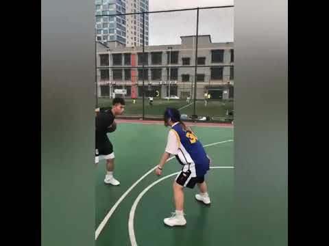 Playing basketball with girls