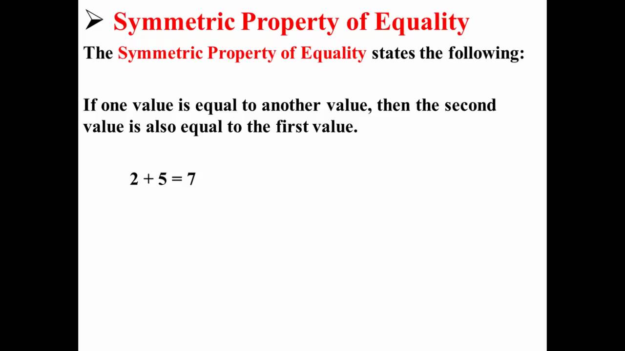 what is the definition of symmetric property
