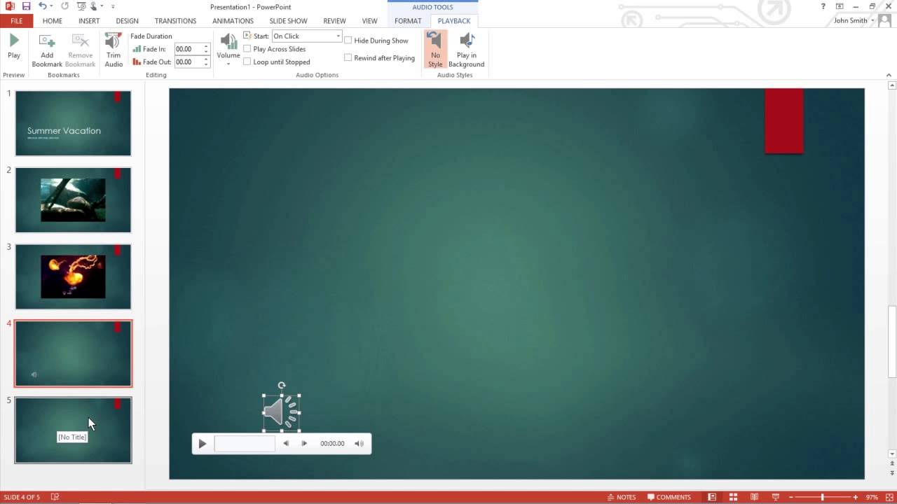 how to add audio to a powerpoint 2013 presentation for powerpoint for dummies