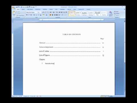 dissertation table of contents word dissertation table of contents word