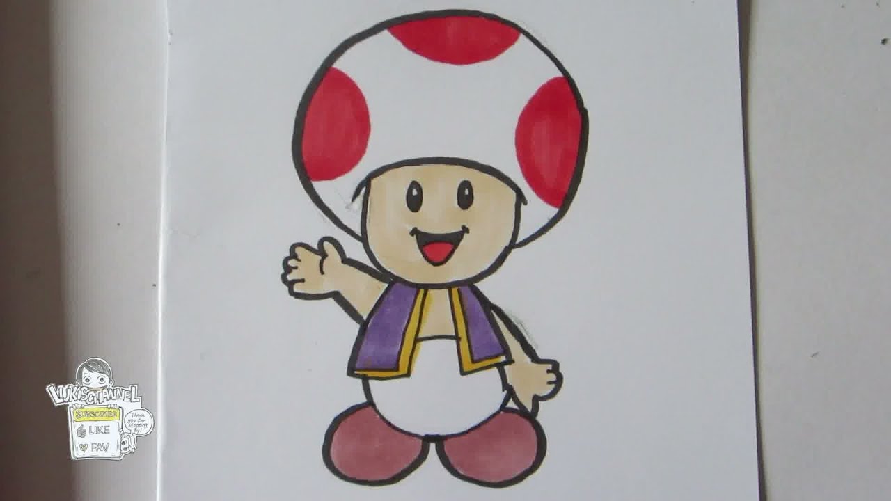 How to draw Paper Mario: Toad [real time] - YouTube