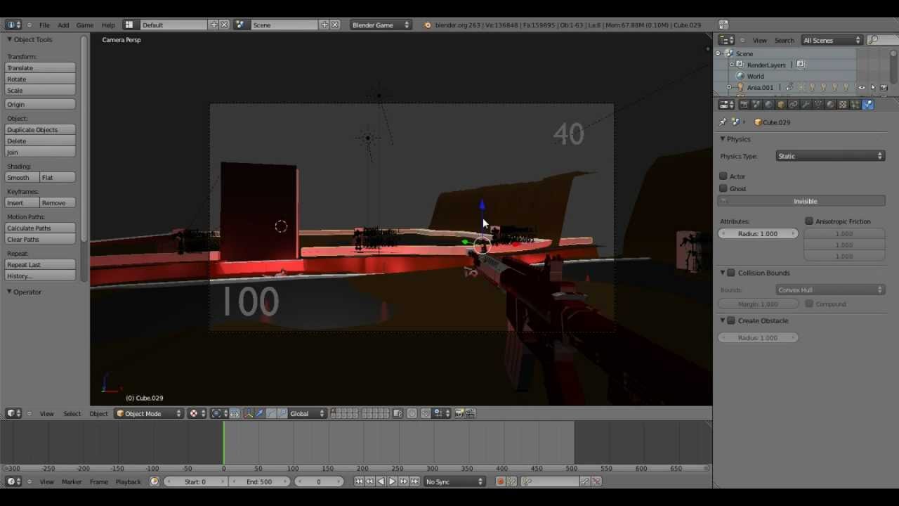How to make an FPS Game in Blender 2.63 Episode 1 (Overview, Mouse Look, Weapons, Shoot Bullets