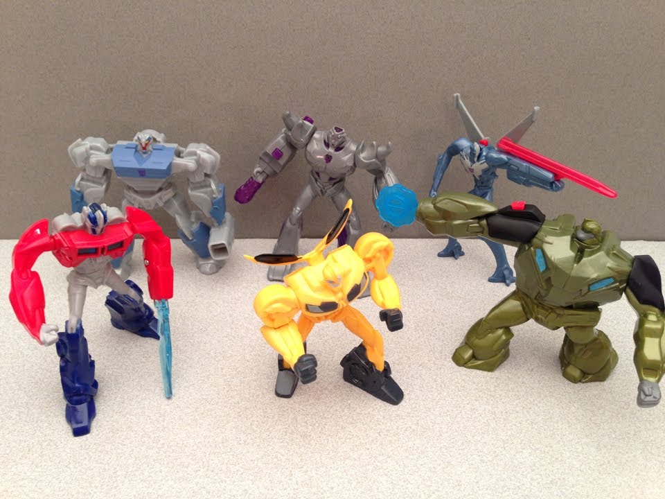 MCDONALDS TRANSFORMERS PRIME HAPPY MEAL TOYS - 2013 FULL SET REVIEW