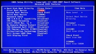 Configuración de la BIOS de un PC. Parte 1/7