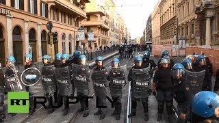 В Риме анархисты и мигранты подрались с полицией