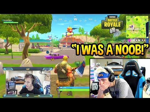 NINJA REACTS TO HIS *FIRST* EVER GAME OF FORTNITE! NOOB? Fortnite SAVAGE & FUNNY Moments
