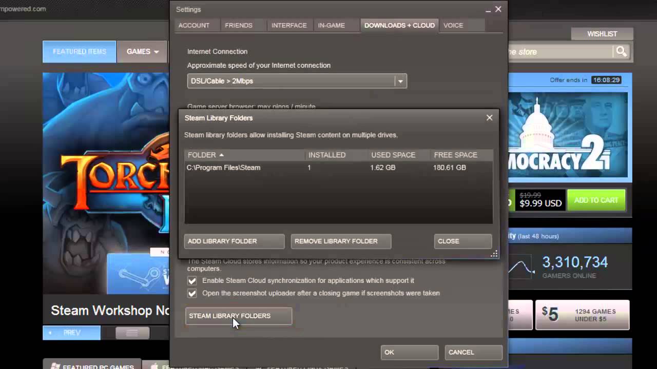 how to change steam download location