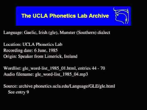 Gaelic, Irish audio: gle_word-list_1985_04