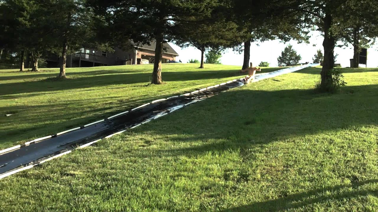 Homemade water slide - YouTube
