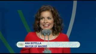 Ana Botella hablando ingles ridiculo candidatura olimpica Madrid 2020 en Buenos Aires