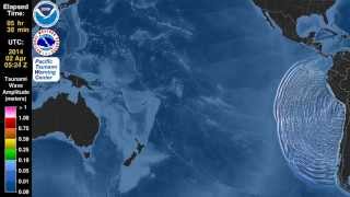 Tsunami Animation: Northern Chile, 1 April 2014