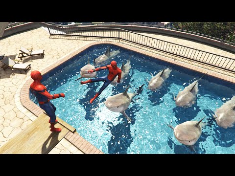 GTA 5 Crazy Water Ragdolls/Spiderman #2 (GTA V, Euphoria Physics, Funny Moments)