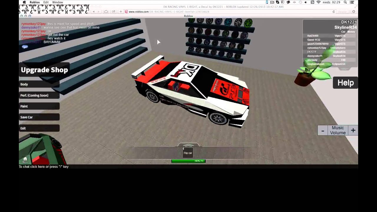 Roblox Street Racing Unleashed Beta 1.2.2 How to put decals. - YouTube