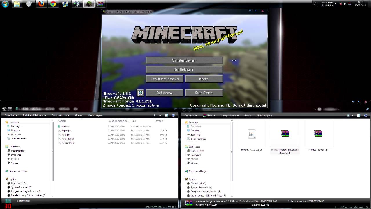 Instalación básica Forge + ModLoader (minecraft 1.3.2) - YouTube