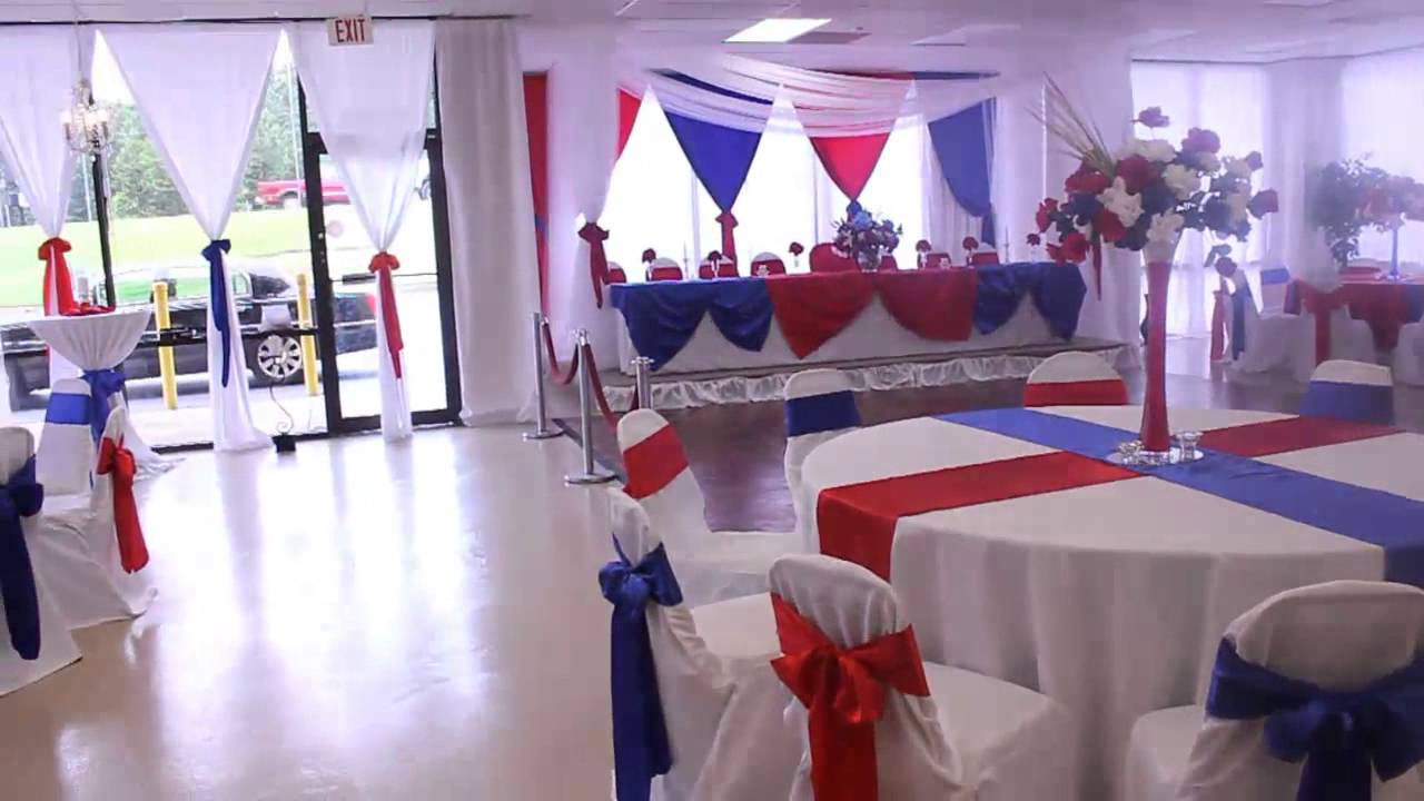Military Retirement Red White and Blue theme at the All Events Hall