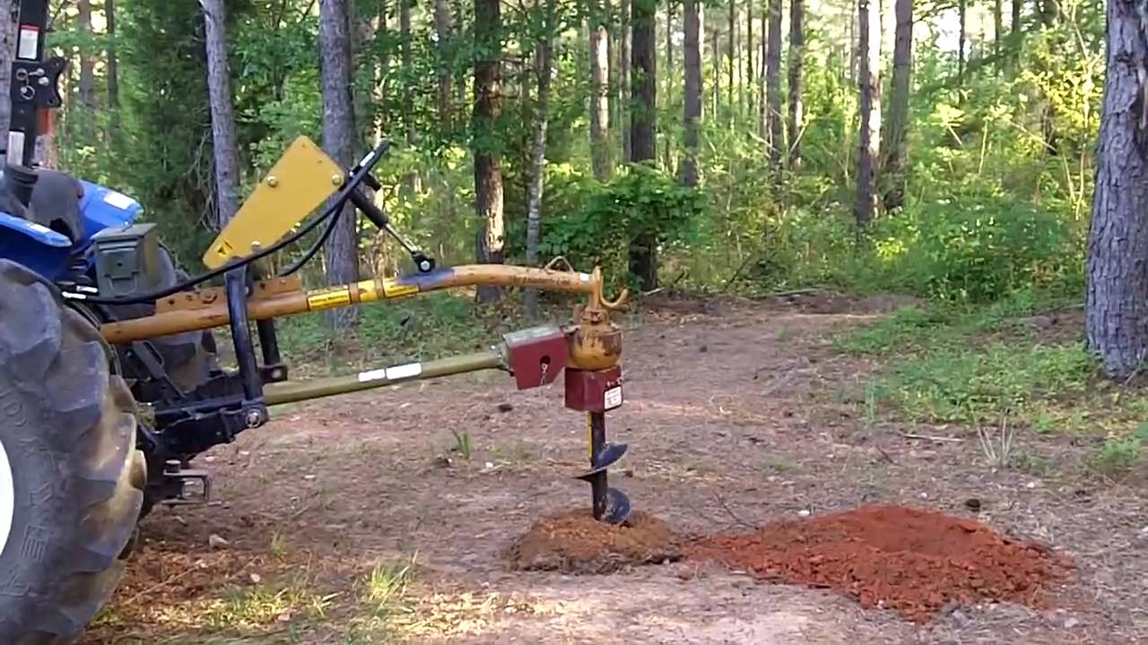post hole digger with hydraulic downforce kit YouTube
