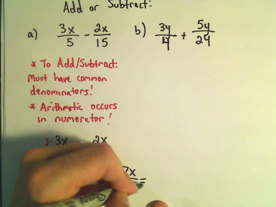 Fractions: Adding and Subtracting Fractions with Unlike Denominators