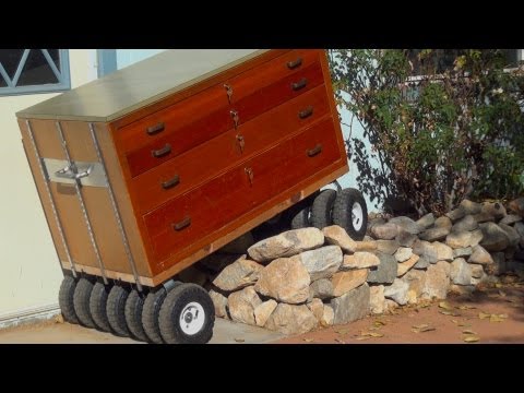 Built Monster TOOL BOX ~ 13 Wheel All Terrain Wooden Roll-away ~Review 