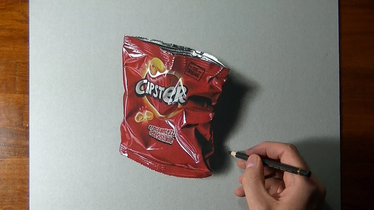 How I draw an empty potato chips bag
