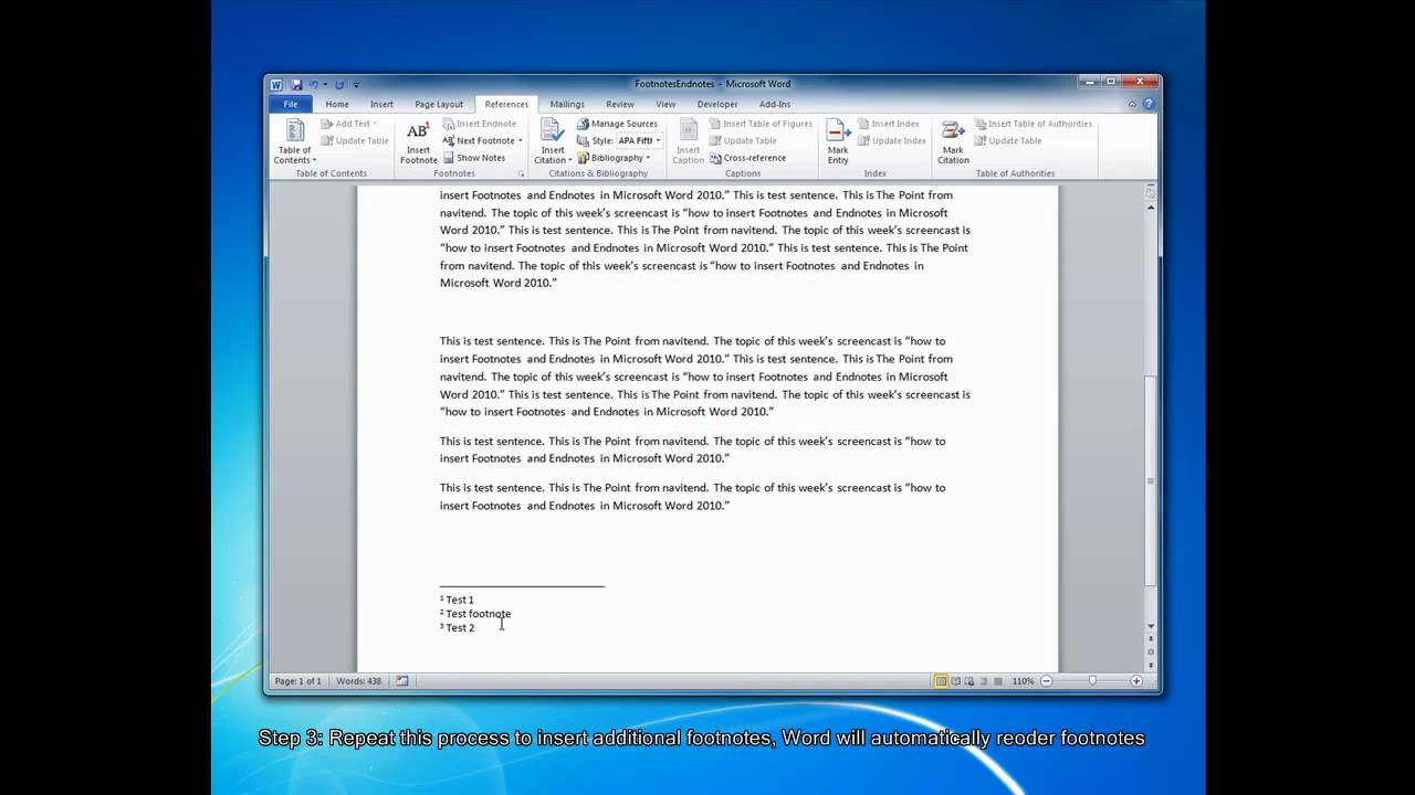 add endnote to word 2010