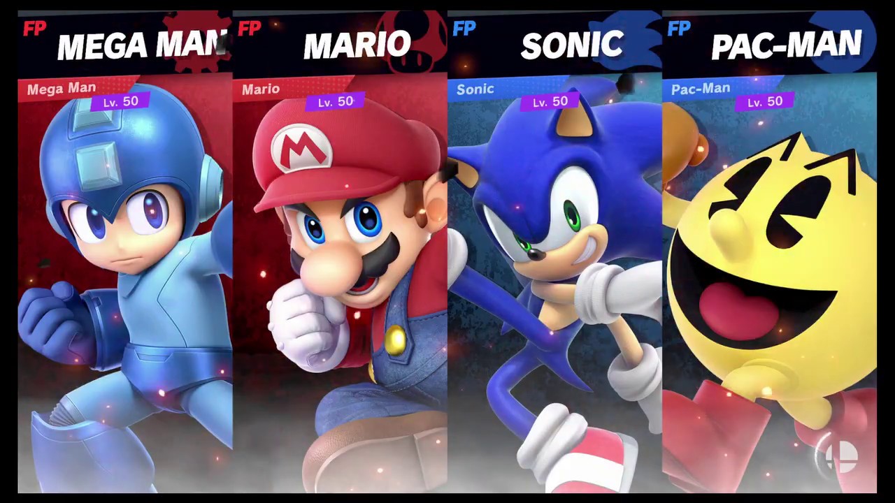 Super+Smash+Bros+Ultimate+-+Mario+vs+Sonic+vs+Pac-Man+vs+Mega+Man+Gamepla.....