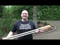 Shooting throwing knives with the slingshot