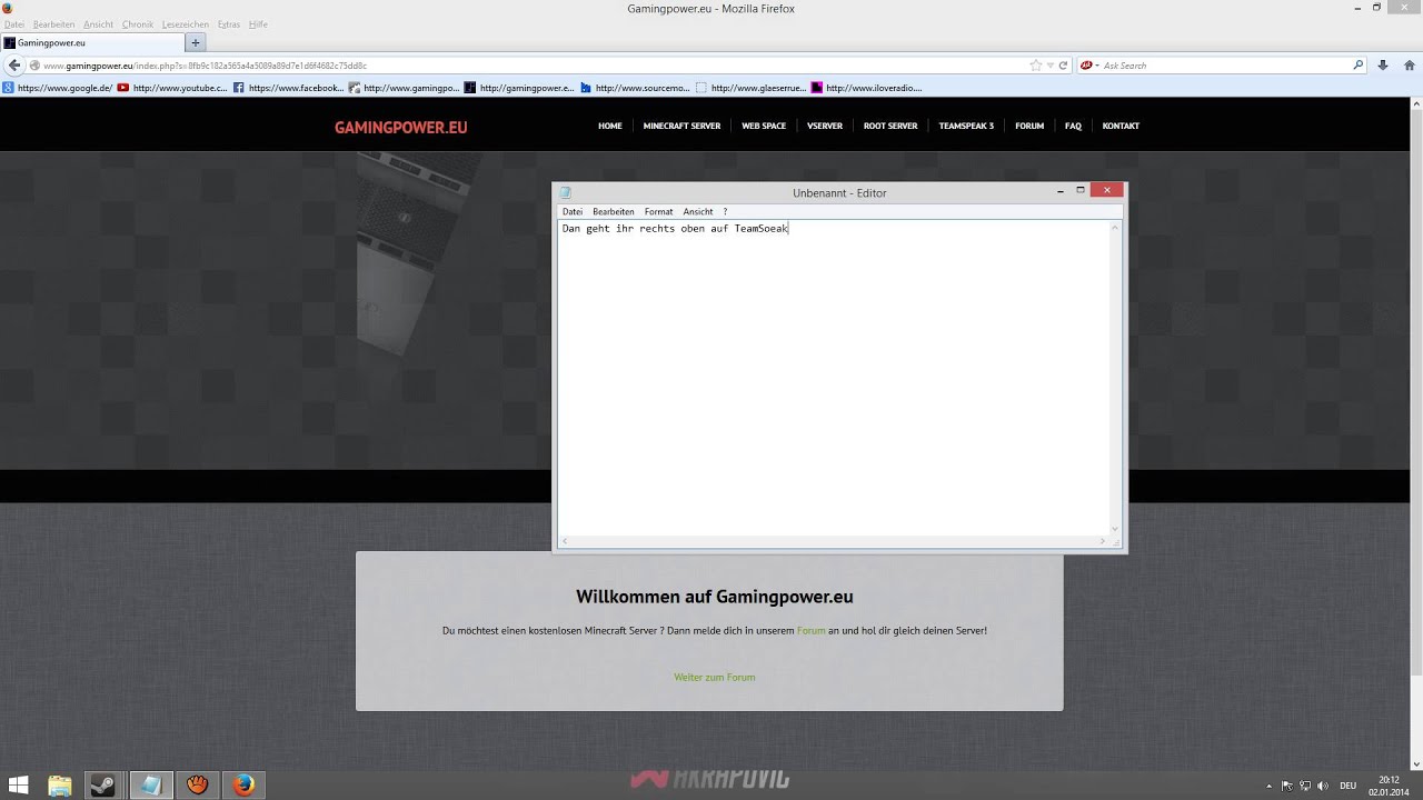 Wie ich einen Kostenlosen TeamSpeak oder CSS Server Kostenlos Mieten ...