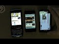Web Browser Shootout: BlackBerry Torch 9800 vs. iPhone 4 vs. Samsung Captivate