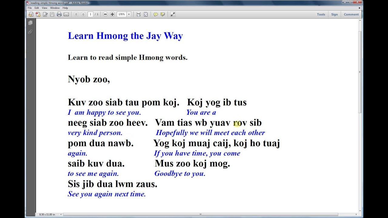 Reading simple Hmong words - YouTube - 1280 x 720 jpeg 111kB