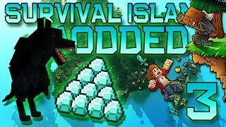 Minecraft: Modded Survival Island Let's Play w/Mitch! Ep. 3 - WEREWOLVES AND DIAMONDS!