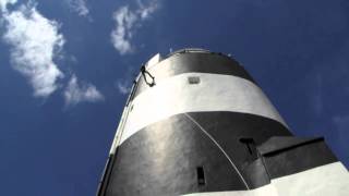 Ray D'Arcy abseils Hook Lighthouse