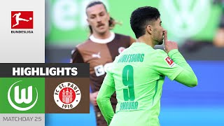 Penalty Evens Score! | VfL Wolfsburg — FC St. Pauli 1-1 | Highlights | MD 25 – Bundesliga 2024/25