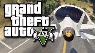 GTA 5 Online Stunts! - Flying Jets Through Tunnels! #2 (GTA V Fails and Funny Moments!)