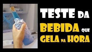 Teste da bebida que gela na hora