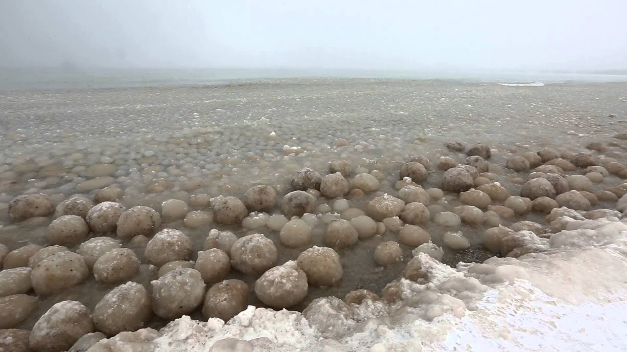 Ice Balls forming along Lake Michigan near Glen Arbor YouTube