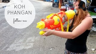 Koh Phangan/Thailand - Wasserfest, Food Market und ein Varan