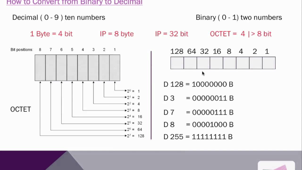 IP address and convert from decimal to binary مقدمة في ...