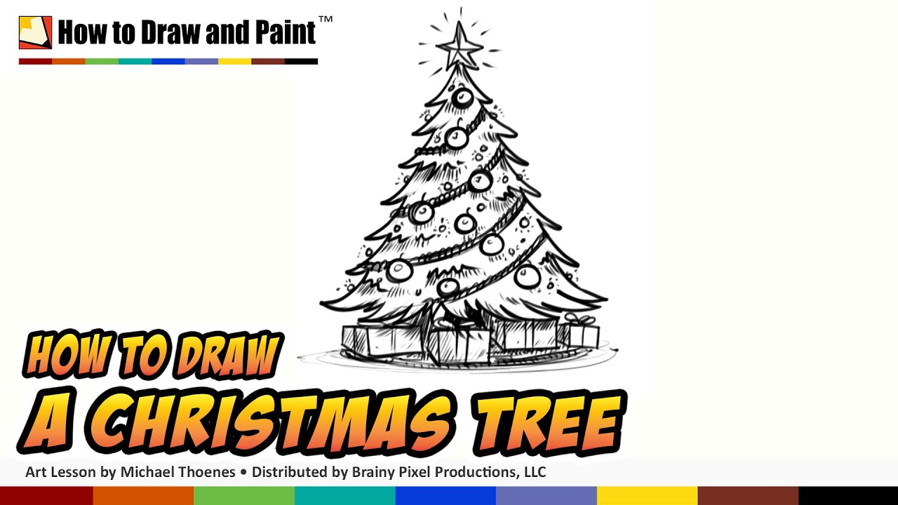 How to Draw a Christmas Tree - Things to Draw When You're Bored - YouTube
