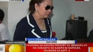 BT: Pagdinig sa kasong perjury vs Benhur Luy na isinamapa ni Napoles, iniurong sa Sept. 4