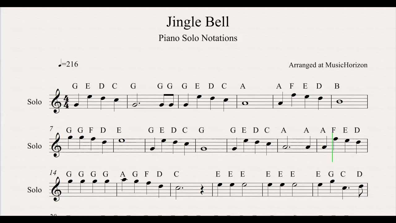 Jingle Bell Sheet Music Notations From MusicHorizon - YouTube