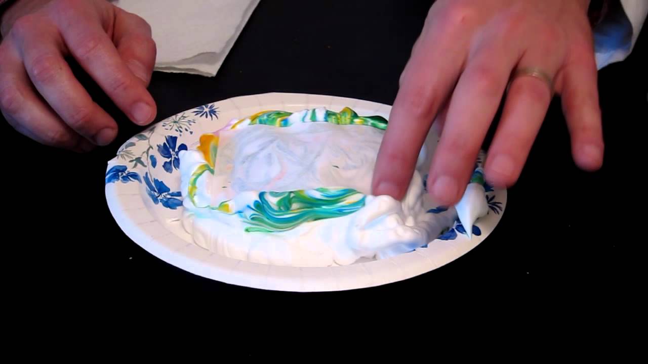 How to make TyeDye Paper with Food Coloring and Shaving Cream YouTube