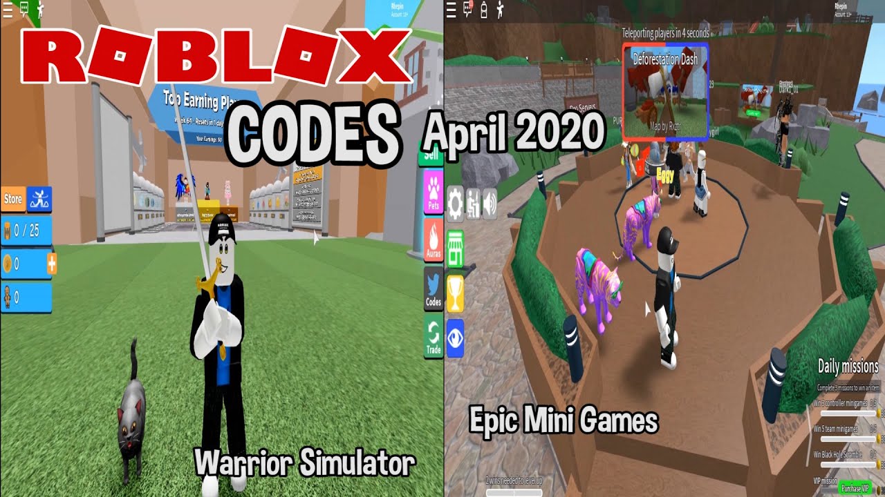 Roblox Codes For Warrior Simulator Epic Mini Games April 2020