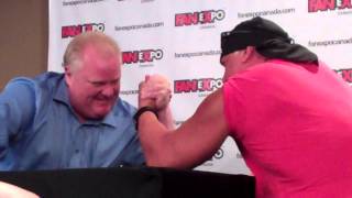 Rob Ford beats Hulk Hogan in Arm Wrestling match