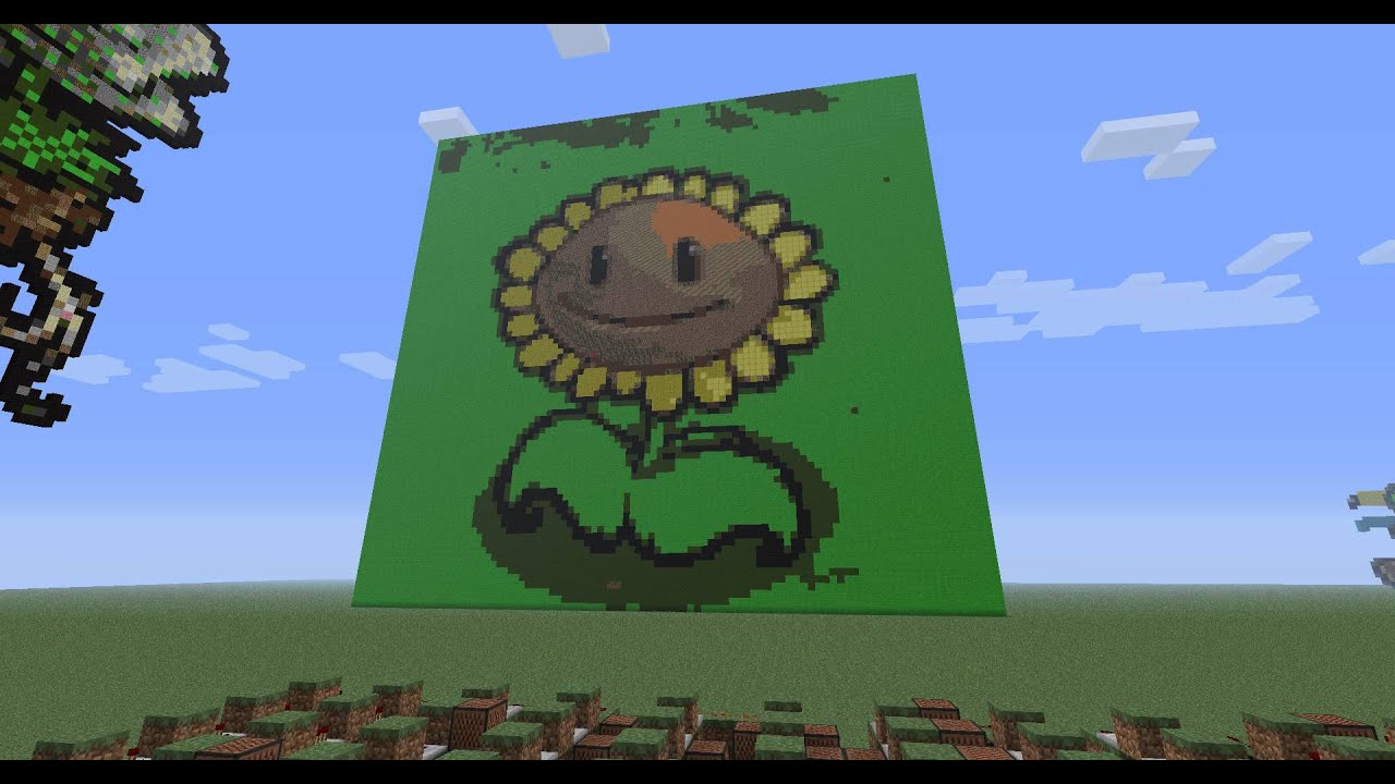 plants vs zombies sunflower pixel art