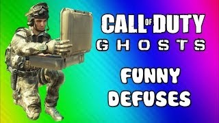 COD Ghosts Ninja Defusing & Riot Shield Fun (Funny Moments, Trap Defuses, Squadmate, & Fails)