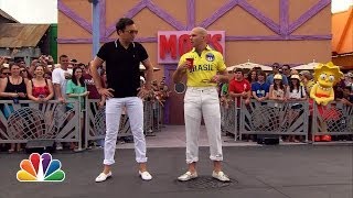 Giant Duff Beer Pong with Pitbull