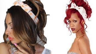 rihanna inspired hairstyle , rihanna hair bow , acconciatura rihanna fiocco